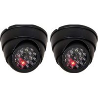 Lot de 2 caméras dôme factice avec caméra Infrarouge factice avec Objectif et Surveillance vidéo Clignotante