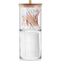Cotton Swab Dispenser, Transparent Cotton Swab Holder, Cotton Swab Box, Cotton Swab Dispenser for Bathroom Makeup