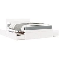 vidaXL Lit avec tiroirs et matelas blanc 120x200 cm bois massif de pin
