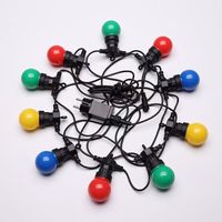 Crea – Guirlande lumineuse d'extérieur 5M IP65 – 10 ampoules E27 remplaçables – Multicolore pour décoration terrasse et jardin