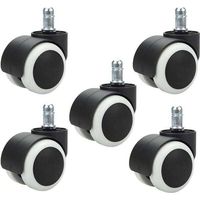 5-teiliges Set 48-mm-Bürostuhlrollen für Computerstühle, Schwenkrollen für Bürostühle, Ersatzrollen, Standard-Schaftgröße 11 mm x 20 mm, kratzfrei