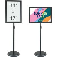 VEVOR Soporte para Carteles 420x297 mm Soporte de Exhibición de Pie Rotación de 360° Altura Ajustable 850-1357 mm Tabla de Anuncios de Aluminio con Base Pesada y Hoja de PVC para Información de Menú