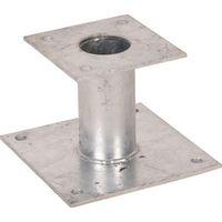 Pied de poteau 2 platines 150 mm – Acier galvanisé 2 mm – Pour poteaux jusqu'à 150 mm – Applications auvents, pergolas, vérandas – Waelbers