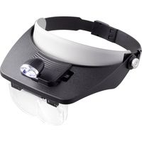TOOLCRAFT TO-5137803 Loupe frontale avec éclairage LED Grossissement: 1.2 x, 1.8 x, 2.5 x, 3.5 x Lentille: (L x l) 102