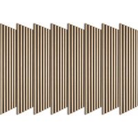 Decoon – Pack de 8 panneaux décoratifs en bois chêne clair 120x30 cm – Tête de lit 180 cm – Feutrine noire 4 mm d'épaisseur – Facile à poser