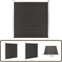 Panneau de clôture WPC 180x186 cm Noir - Clôture Jardin - Clôture Résidentielle - Clôture Composite - Clôture Noire - Clôture Moderne