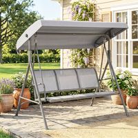 3-Sitzer-Schaukel für Garten oder Terrasse aus grauem Polyester