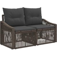 vidaXL Garden Sofa Set 7 pcs Grey Poly Rattan