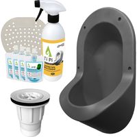 Urinoir sans eau encastrable TI'PI gris + kit valve parachute + pack entretien
