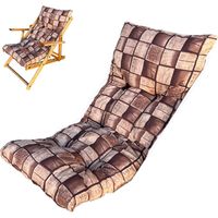 Marvin Cuscino Per Poltrona Sedia Sdraio Relax Giardino Esterno Tessuto In Legno Imbottito Reclinabile Pieghevole Marrone pieno