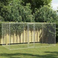 Vidaxl – Cage pour chien en acier galvanisé 400 x 200 x 200 cm – Résistante à la corrosion – Pour extérieur – Porte avec serrure