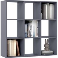 HOMCOM 9 Cube Storage Unit Cabinet Bookcase Display Shelves, Grey