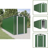 Abri de jardin Vert 192x606x223 cm Acier galvanisé - Abri De Jardin - Abri De Jardin Vert - Rangement Extérieur - Abri Métal - Outillage De Jardin