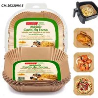 Papier cuisson carré pour friteuse à air, 50 pièces