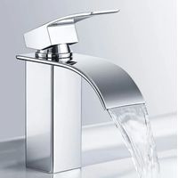 Waterfall Basin Mixer Tap Stainless Steel Bathroom Faucet Chrome Basin Faucet Elegant Design
