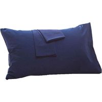 2 taies d'oreiller 50x70cm 100% coton taie d'oreiller anti-acariens pour la maison, taies d'oreiller d'hôtel (bleu marine-50x70cm)
