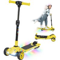AIYAPLAY Electric Scooter for Kids, 3 Wheel Foldable Kids Scooter, Yellow