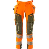 Mascot Warn-Stretchhose mit Hängetaschen 19031-711 Gr. 27 hi-vis orange/moosgrün