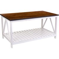 Mesa centro de madera blanca 92x53x46