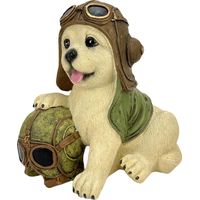 Dekorativer Pilotenhund aus Harz, Tierfigur für Ornamente und originelle Geschenke, böhmischer Stil, 14 cm
