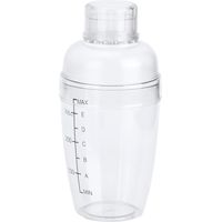 Shaker à cocktails en plastique avec graduation, théière, gobelet pour jus et vin, idéal pour le bar à domicile (350 ml). Convient également pour le lait, les jus et le vin.