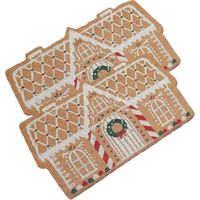 Générique 2 Pieces Gingerbread Christmas Welcome Mat, 60x40cm Ginger Bread House Welcome Door Mat, Tapis De Porte Antidérapant, Tapis De Porte Extérieur Maison En D'épice, Tapis De Noël