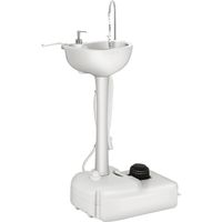COSTWAY Campingwaschbecken mit 17L Wassertank & Fußpumpe & Handtuchhalter, Mobile Waschstation Spülbecken, Handwaschbecken tragbar für Garten, Outdoor-Events