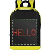 Sac à Dos LED T2 Biosled, Affichage Lumineux LED, écran Publicitaire Intelligent, Sac à Dos de Voyage étanche en PU, Double Sac à Bandoulière Noir (Jaune)