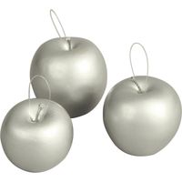 BELLAFIORA 10AMAZ0417122 - Frutta Artificiale Decorativa: Mele, 85 mm, Colore: Argento, 12 pz.