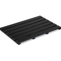 Relaxdays – Tapis de bain en bambou 54x36 cm – Antidérapant pour baignoire et douche – Design à lattes pour circulation d'air – Noir