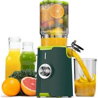 Sans Préparation Extracteur de Jus Vertical, Nettoyage Rapide Extracteur de Jus Lent, 115mm Machine a Jus de Fruit Extracteur Entiers, Facile à installer, 1.2L, 200w, Vert