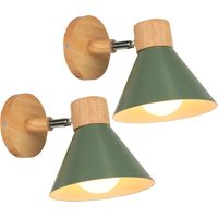 (2X) Apliques Retro Interior Lámpara De Pared Metal E27 Lámpara De Pared Vintage Para Salón Dormitorio Baño (Verde Oscuro)
