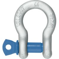 Schäkel Hochfest geschweift, Augenbolzen feuerverzinkt, Stahl, CE, Tragfähigkeit 0,33t, robust, 3/16 Zoll, 10 Stück, für Hebetechnik, Sicherung, Bauwesen