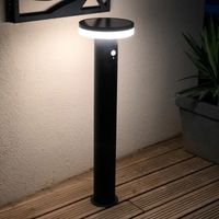 Borne extérieure LED solaire ALTO+, Noire, avec détecteur - 3