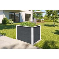 WEKA Element-Hochbeet Modular Hochbeet aus Holz in Schwarz, Juwel Pflanzenaufzucht