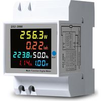 Compteur Electrique Consommation,100A 6 En1 Rail Din 220V De Compteur De Facteur De FréQuence De Puissance De Courant De Tension,AC40-300V CT IntéGré