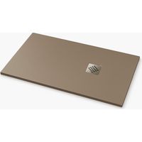 Duschwanne Ardesia extraflach Farbe Mokka RAL 1019 80x210cm Abdeckung aus Edelstahl