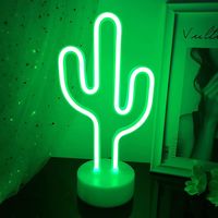 Enseignes lumineuses cactus,Lumière de décoration néon LED,Lumière de nuit pour enfants,Belle lumière ambiante, adaptée aux bureaux, tables de ch