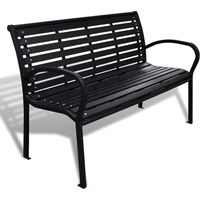 Panchina da giardino arredo esterno per patio terrazzo 125 cm acciaio e WPC nero 020011224