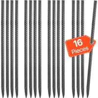 VEVOR Bodenanker, 406,4 mm, I-Typ mit 11,5 mm Durchmesser, verzinkte Zeltheringe, Erdanker, Erdnägel, Heringe, für Zelten, Vordächern, Camping, Trampolin, Blumenständer (16er-Pack)