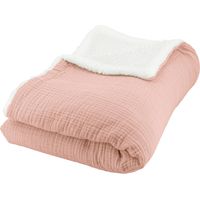 sweeek - Decke Sherpa und Baumwoll-Gaze 130 x 170 cm