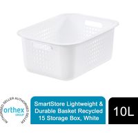 SmartStore Lightweight & Durable Basket Recycled15 Storage Box 10L, White