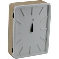 Orologio legno bianco con portachiavi cancelletto 8p rettangolare cm 22x30x8