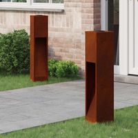 Lumière de Chemin LED Solaire 2 pcs Bronze Acier patiné vidaXL