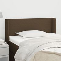 Kopfteil mit Ohren Dunkelbraun 103x16x78/88 cm Stoff vidaXL