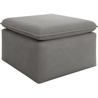 Pouf in Velluto a coste Grigio - TEODORA