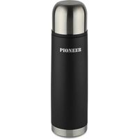 Pioneer 1L Black & Stainless Steel Flask