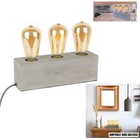 Lampe À Poser 3 Ampoules "beton" 27cm Gris