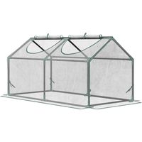Invernadero exterior 120x60x60 cm con ventanas enrollables y marco de acero para plantas, verduras, flores, tomates