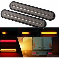 Feux arrière bicolores dynamiques jaunes et rouges à 100 LED, adaptés au stationnement, à la conduite et au freinage adaptés aux remorques, camions et fourgonnettes (paquet de 2).
